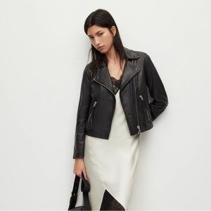 NEW All Saints Dalby Leather Biker Jacket